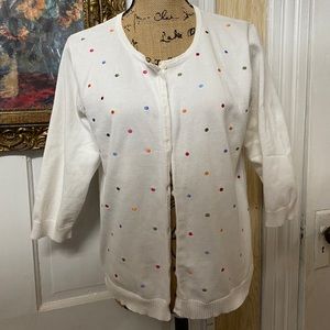 Sweater White with Pastel Polka Dots